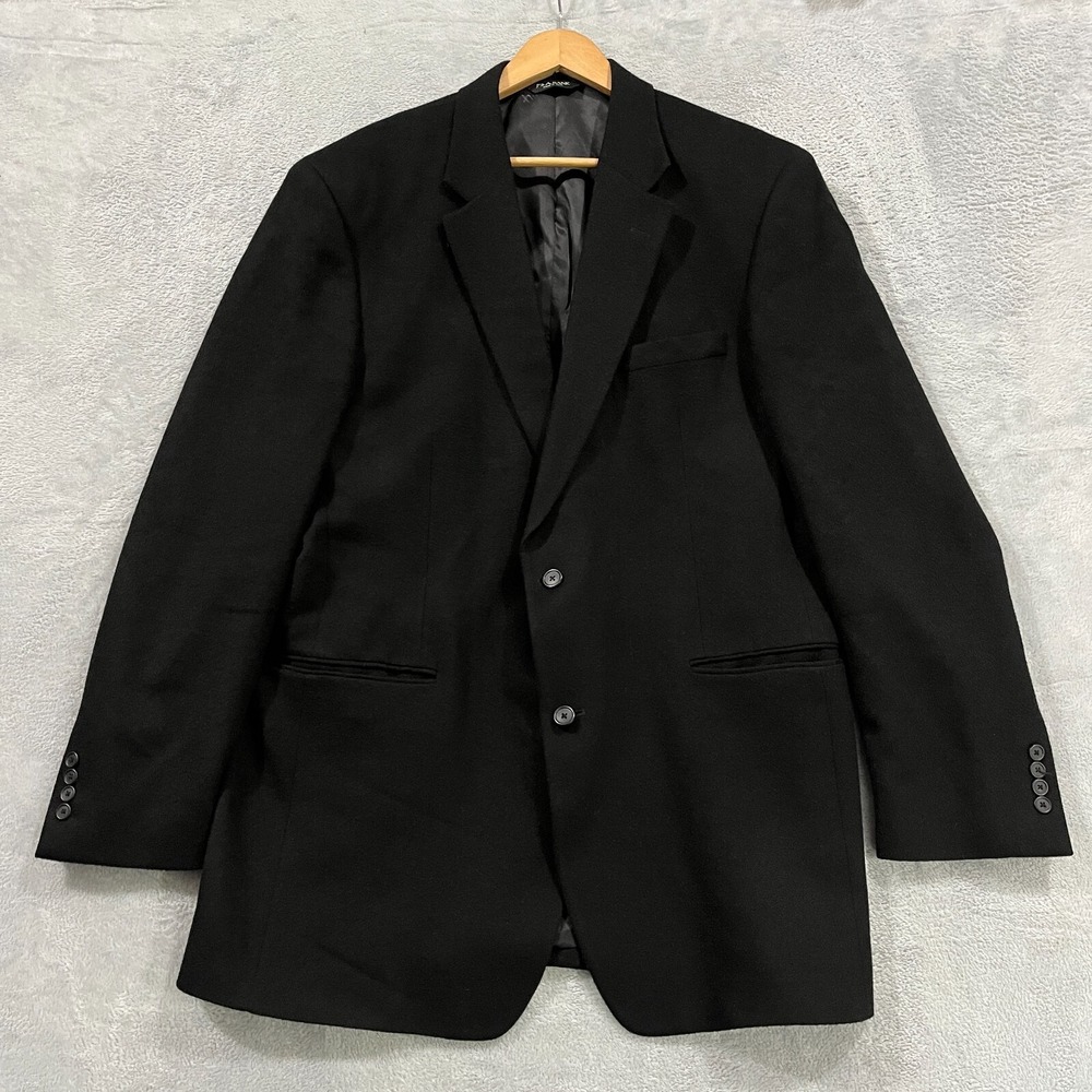 Jos A Bank Jacket Men's 46 XL Black 100% Camelhair‎ Sport Coat Blazer Vintage